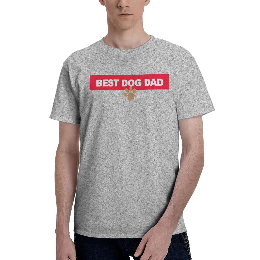 1 Piece Red Funny Graphic 100 Cotton Tshirt Best Dog Dad Ever Tees Tops For Unisex