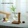 Minimalist Glass Vase with Wooden Stand for Pothos Plants – Hydroponic Desktop Ornament