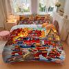 Firefighters Flames Town Print 3Pcs Bedding Setduvet Cover With 2 Bedropillowcase Home Birthday Gift