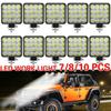 48W Square LED Work Light 12V 24V Off-road Mini Square 16 Lights Вспомогательный световой прожектор