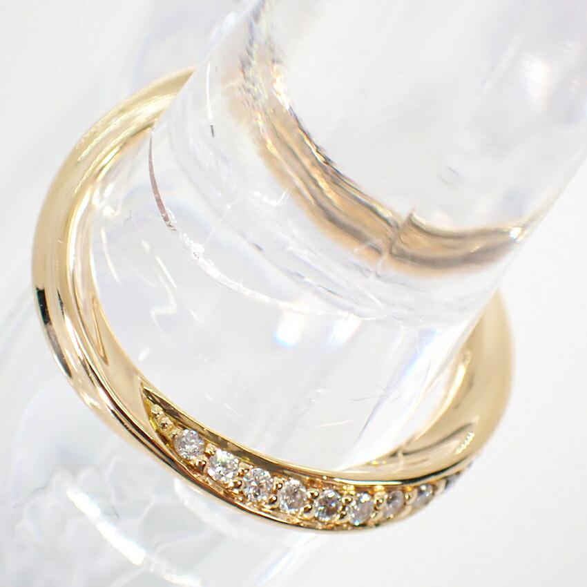 [Б/у] Звездные украшения/Звездные украшения K18YG Бриллиантовое кольцо/Нет. 11/г433-52