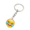 Smiley Face Metal Keychain Pendant - Cute Car Bag Ornament Gift