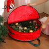 Moisture Proof Wreath Protector Round Garland Storage Bag with Reinforced Handles, Waterproof PE Fabric Zippered Holiday Decor Dustproof Organizer,