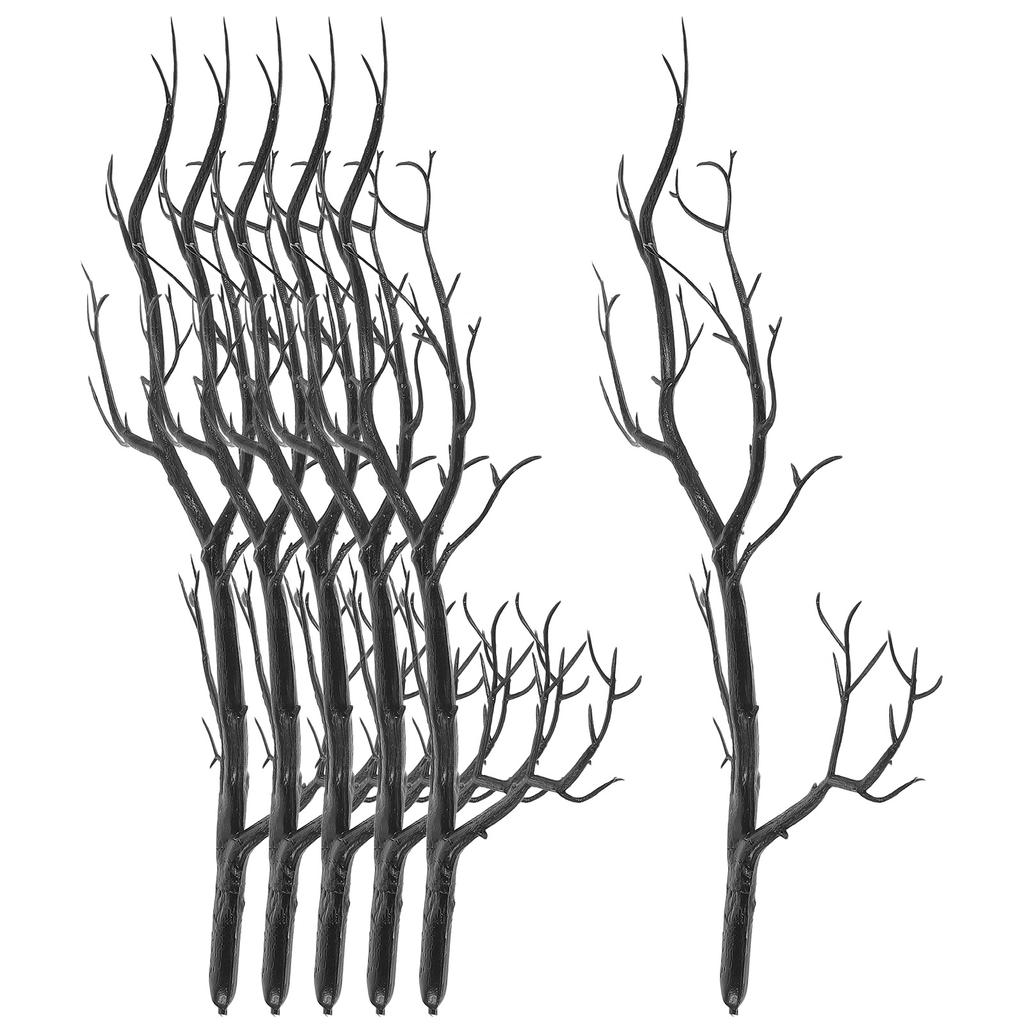 6Pcs Dried Tree Branches Artificial Twigs Simulation Plastic Halloween Decoration Home Office Festival Party Decor