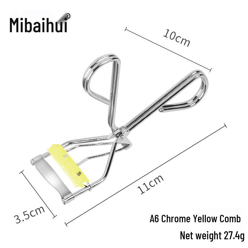 Heart-Shaped Wide-Angle Eyelash Curler with Comb - Makeup Tool for Curling False Lashes