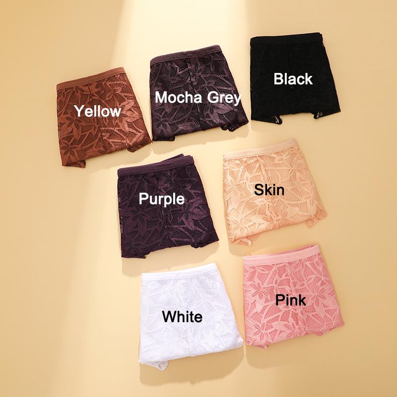 3Pcs Sexy Lady Style Transparent Lace Underwear Women's Straps Panties Seamless Perspective Briefs Low Waisted Triangle Pants