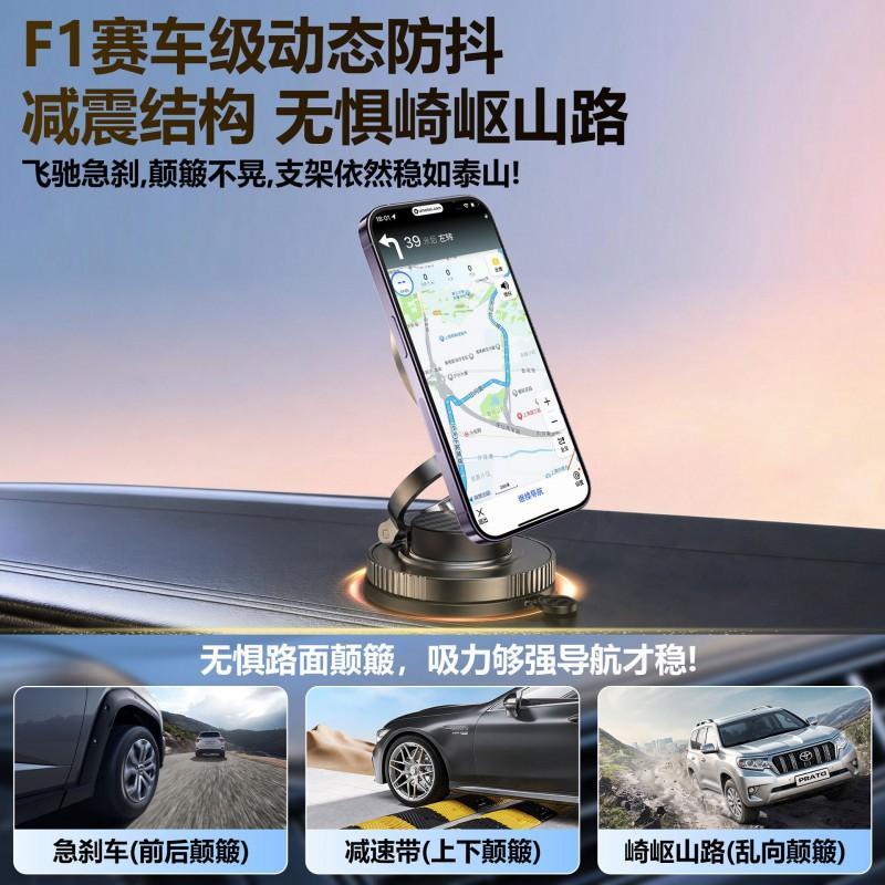 Universal Car Phone Holder With Strong N52 Magnet 360 Rotating Zinc Alloy Vacuum Suction Mount Dashboard
