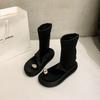 Нишевый набор носок римские крутые ботинки женские лето 2025 новые сандалии на высокой платформе с толстой подошвой эластичные тонкие короткие ботинки