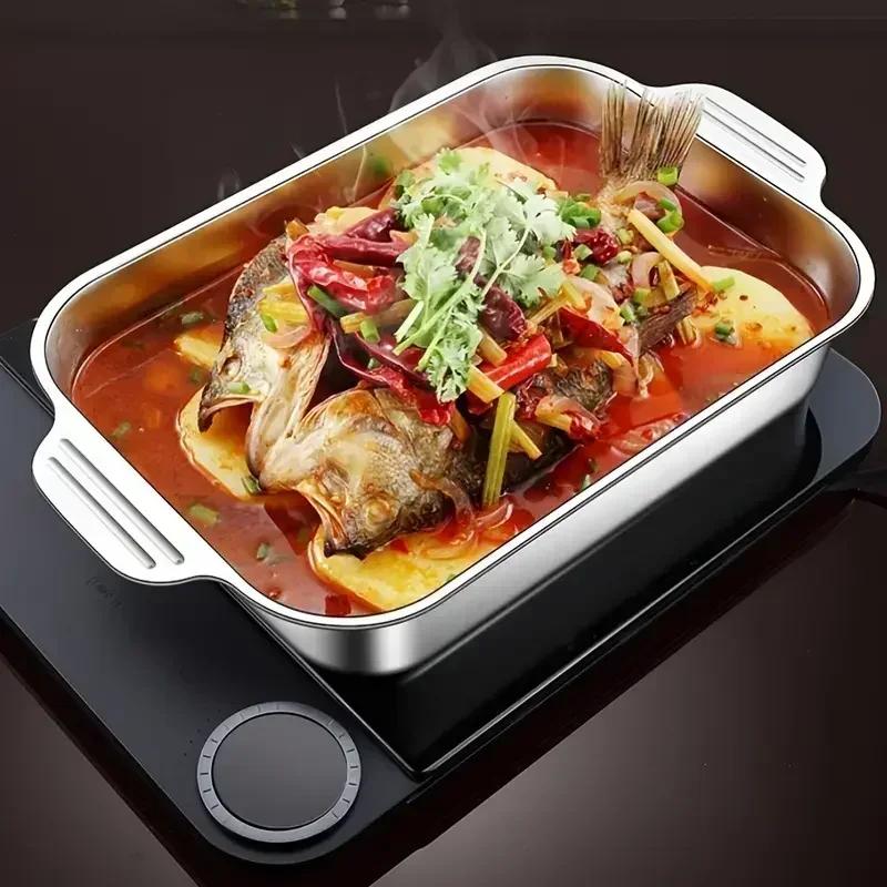 Глубокий противень из нержавеющей стали для жарки Противни с антипригарным покрытием Аксессуары для духовки Инструменты для выпечки Кухонные принадлежности