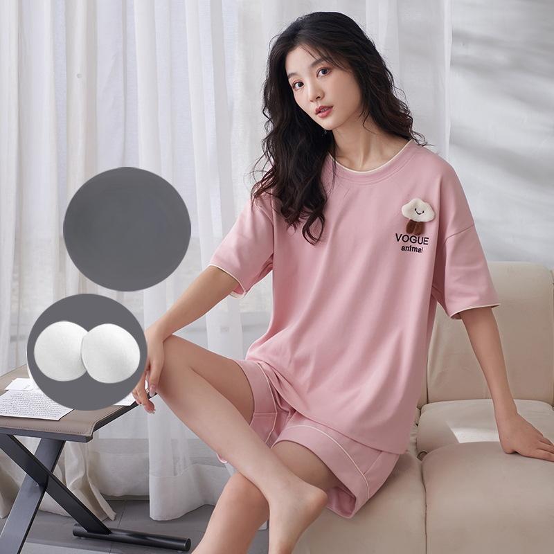 Пижама женская летняя с подушками, милые и симпатичные шорты, можно носить поверх хлопкового костюма с короткими рукавами, домашняя одежда