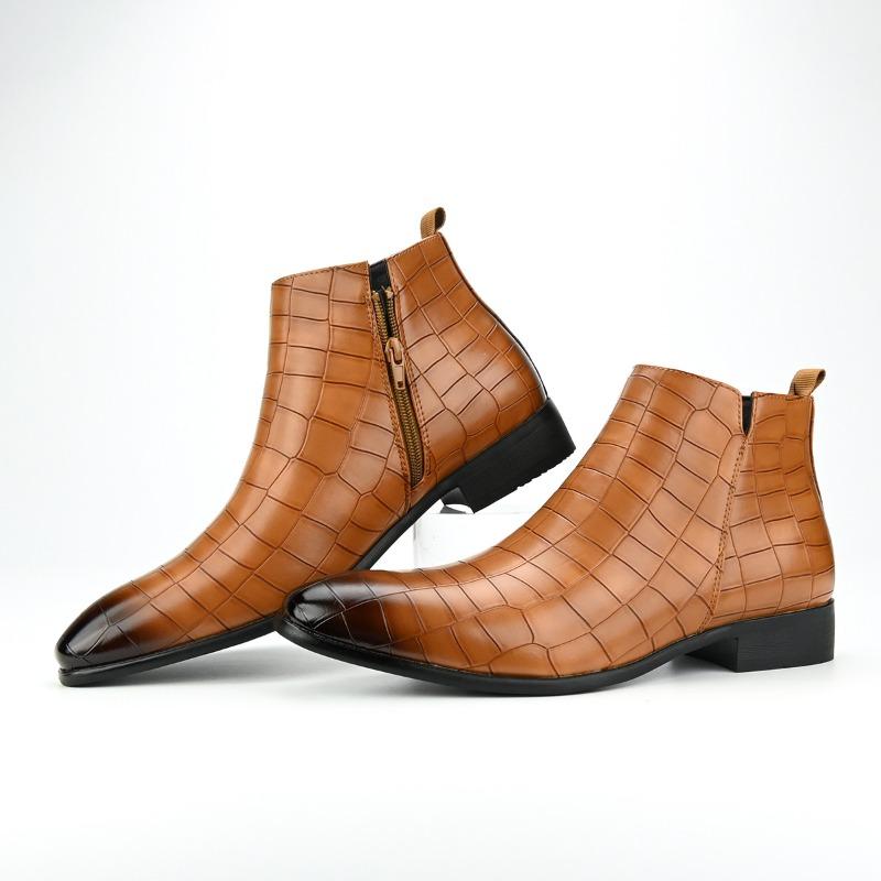 Модные мужские ботинки челси Высококачественные мужские туфли с квадратным носком Универсальные модные мужские короткие ботинки Трендовые кожаные ботильоны Botas Hombre