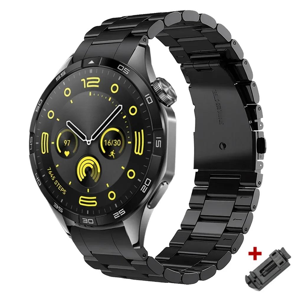 Роскошный металлический ремешок для Huawei Watch GT4 GT 5 46 мм Мужской 22 мм Ремешок из нержавеющей стали для Huawei Watch GT4 GT5 46 мм Браслет для часов