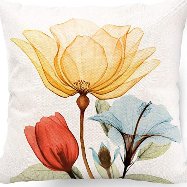 Ретро Американский Растительный Цветочный Принт Льняная Наволочка Гостиная Диван Автомобильная Подушка Подушка