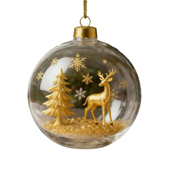 3D Дикие животные Рождественские украшения Прозрачный пластиковый елочный шар Рождественское украшение