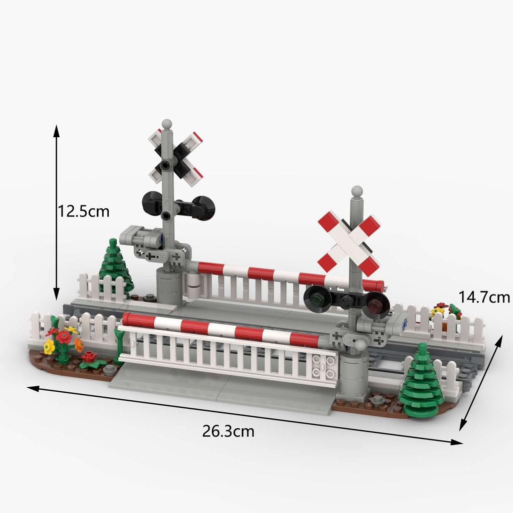 Железнодорожная платформа Железнодорожный переезд Диспетчерская вышка Мост Пещера Двойной путь Подъем и спуск Аксессуары Сборка Строительный блок