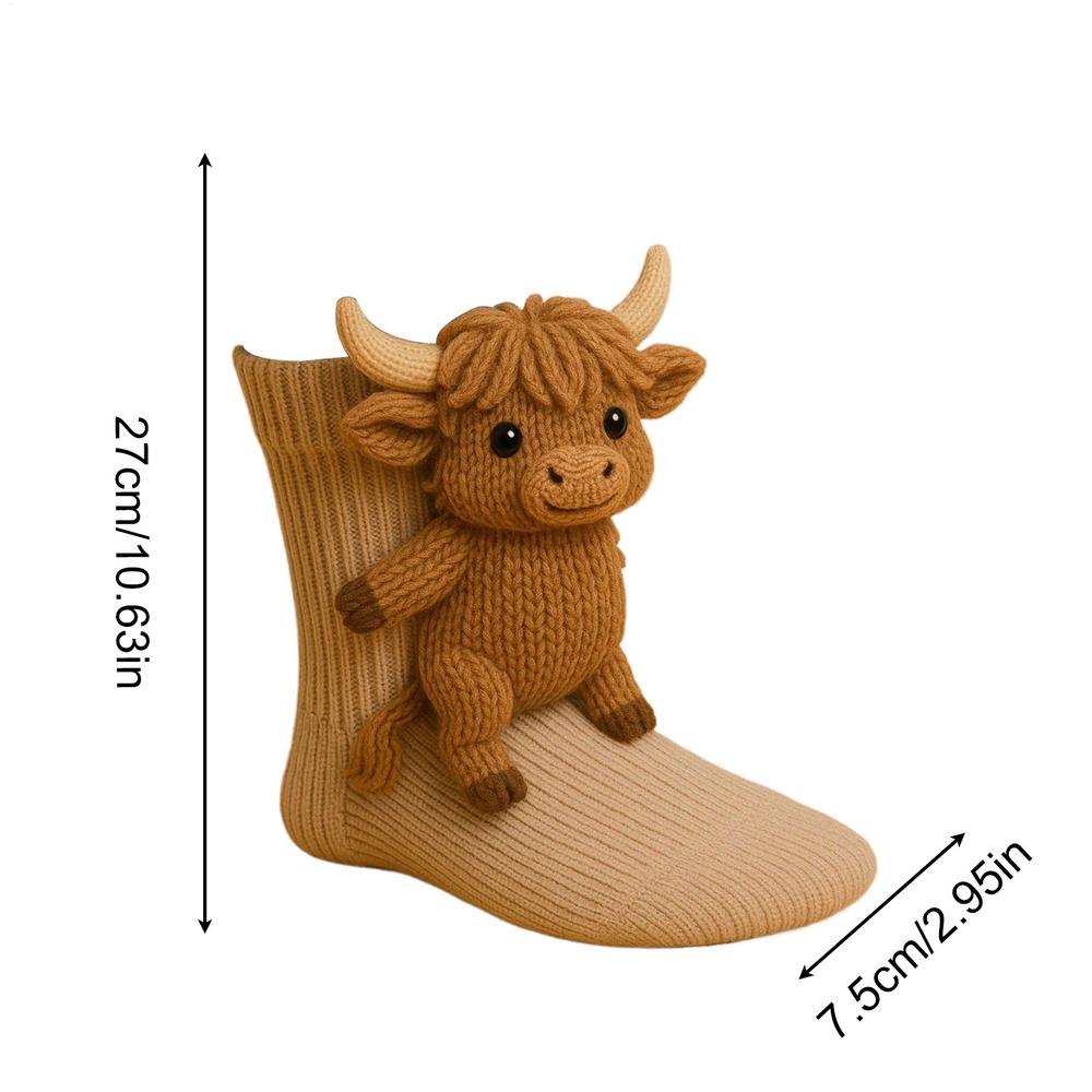 3D Knit Animal Socks Foot Warm Supplies 3D Novelty Knitted Socks for Women Kid Adult Winter Fall Christmas Birthday Indoor Home