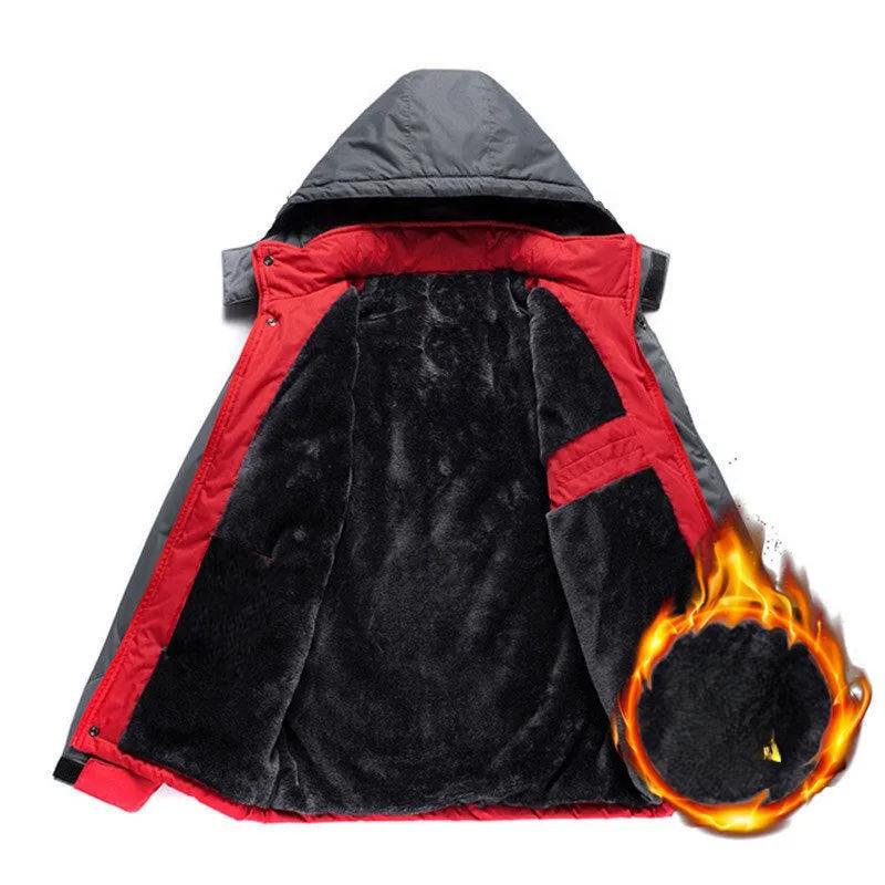 Мужские термальные парки больших размеров зимние куртки водонепроницаемое пальто ветровка куртка толстая защита от холода флисовые пальто Hombre