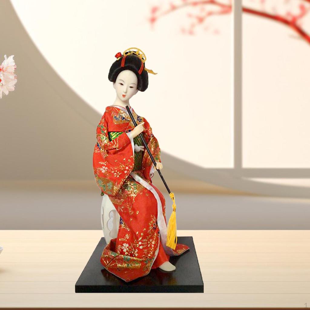 Этнические японские куклы-гейши, кимоно, 12 дюймов, украшение, статуя девушки, скульптура для стола