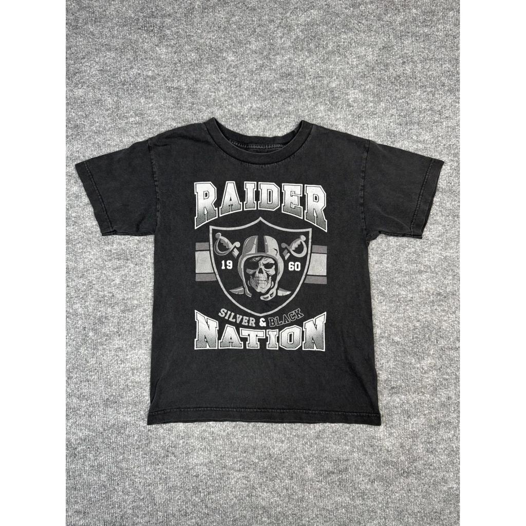 Raiders Серебряно-Черная Нация Графическая Футболка 100% Хлопок Мужские Футболки Топ Черный Молодежный NFL Футбол