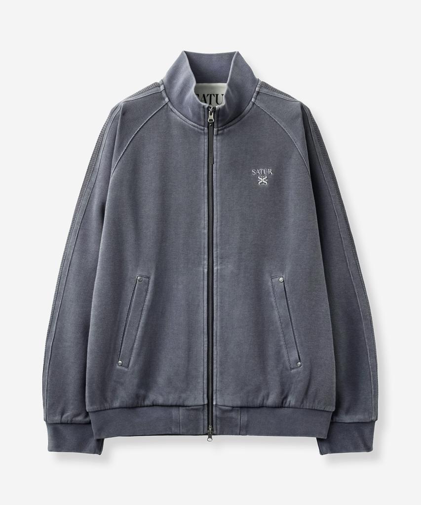 SATUR Rawton Pigment Track Zip-Up Jacket Navy