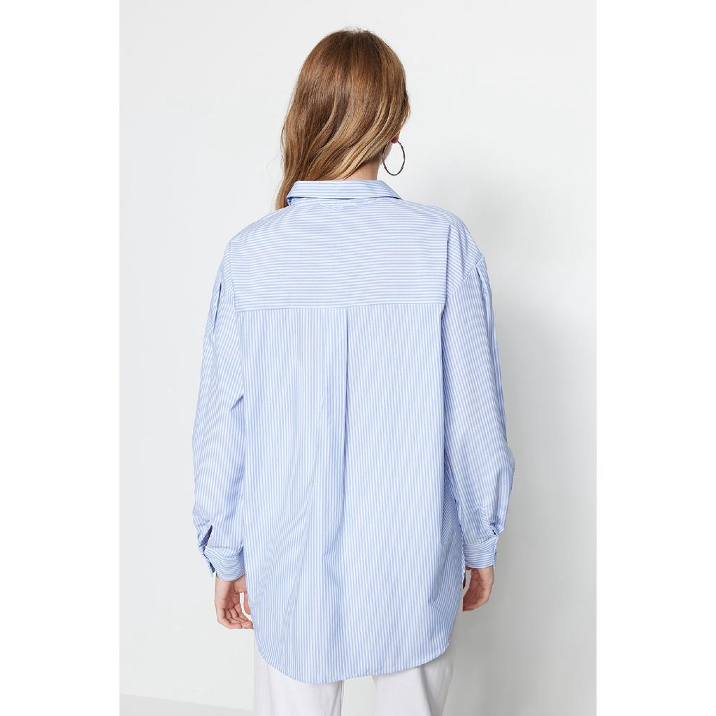 Рубашка оверсайз/широкого кроя в синюю полоску Twoss23go00144