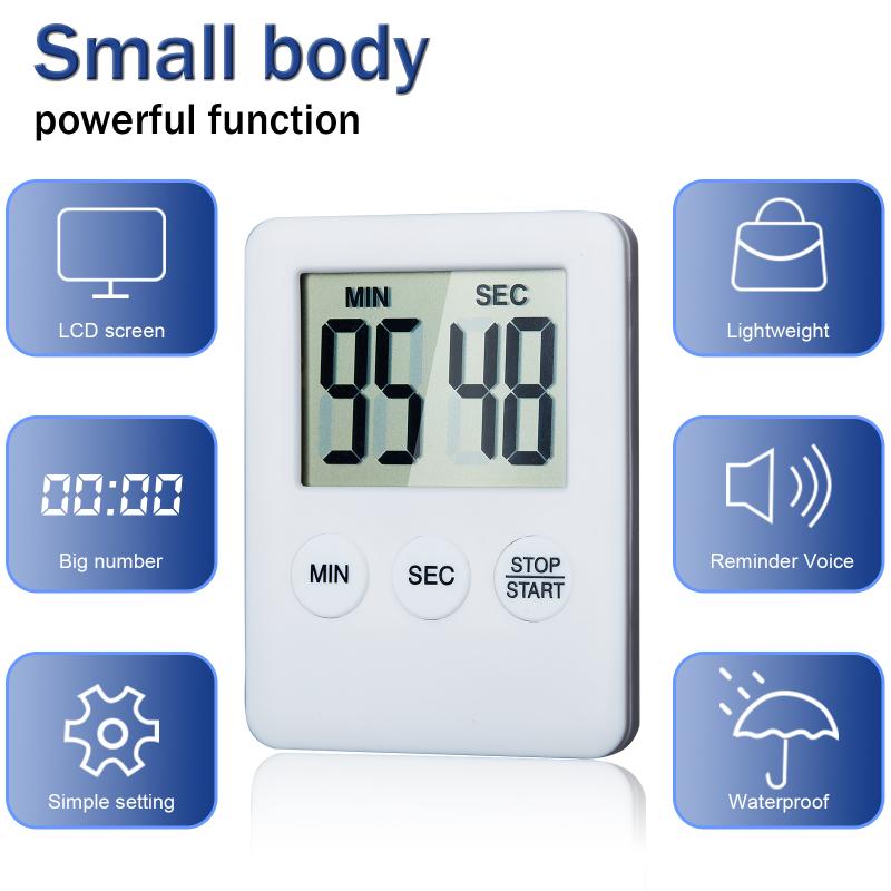Ультратонкий таймер с ЖК-дисплеем, 4 шт., цифровое напоминание для мини-кухни