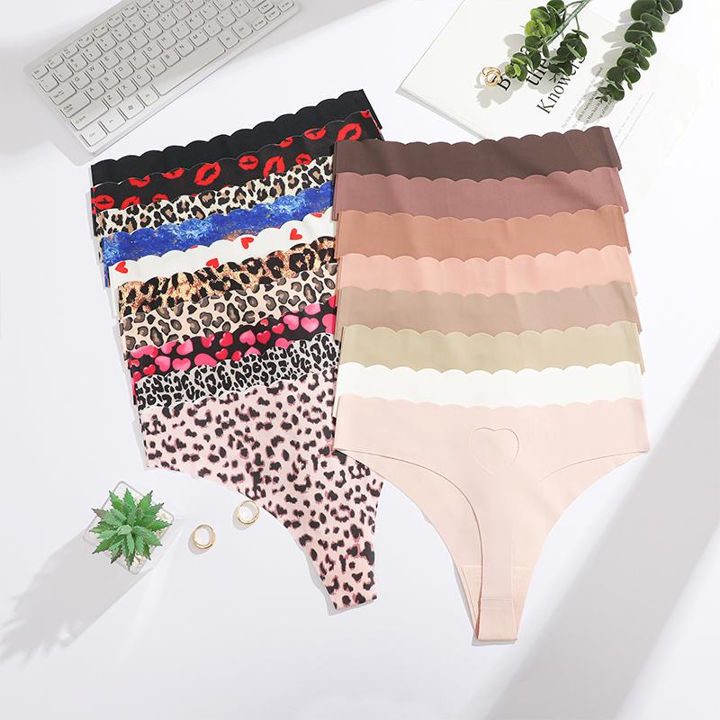 FINETOO 4 шт. ультрамягкое бесшовное нижнее белье женские стринги из ледяного шелка сексуальные эластичные однотонные женские невидимые дышащие трусики