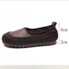 Fashion Faux Cow Suede Genuine PU Leather Sneakers Women Slip On Rubber Flats Elthnic Comfy Platform Wedge Loafer Outdoor Walking Shoes