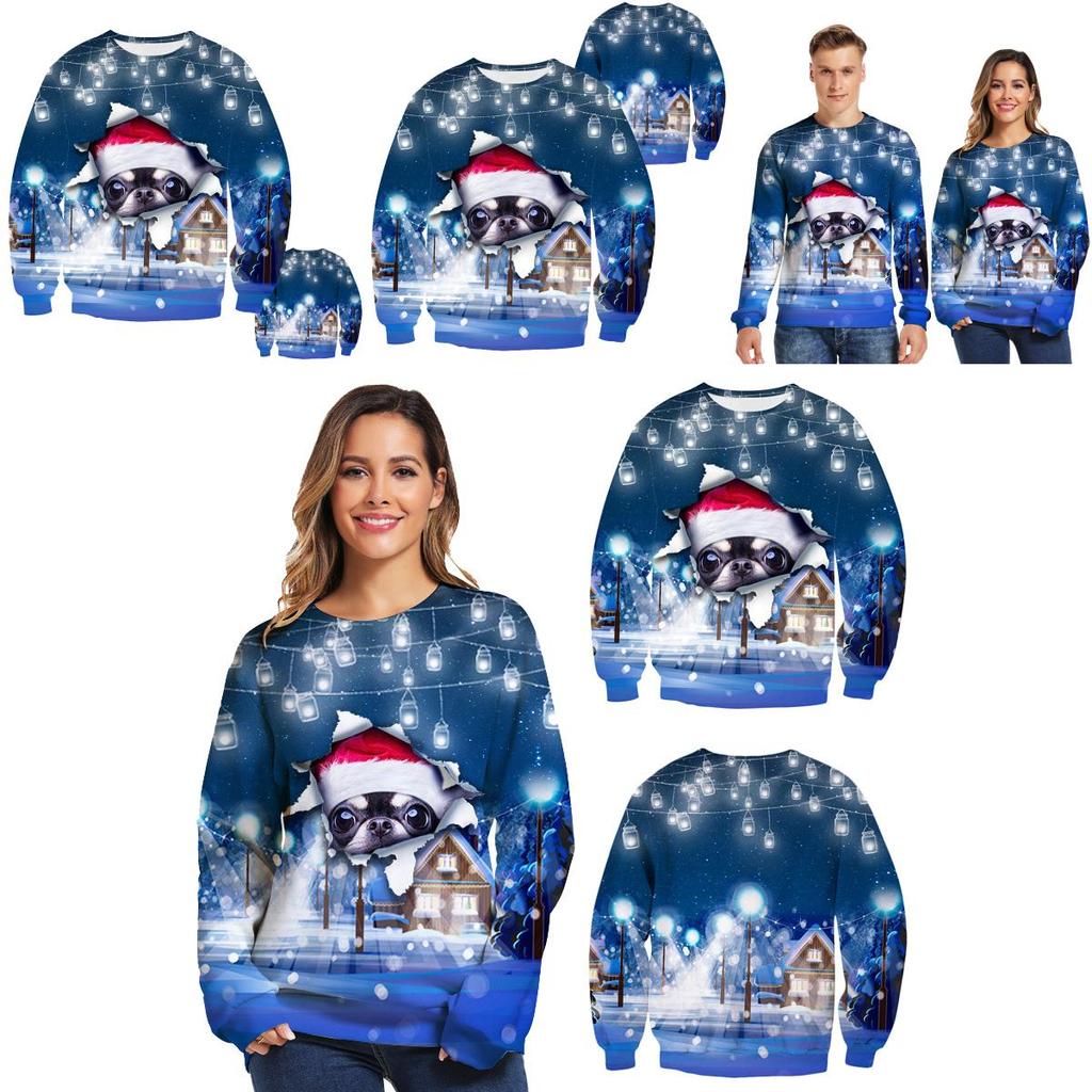 Unisex Ugly Christmas Sweater With Funny Dog Print And Soft Breathable Fabric