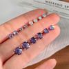 Серьги Lux Purple Zircon Spiral Earrings – Нишевый дизайн, не требующий снятия, стиль с индивидуальностью