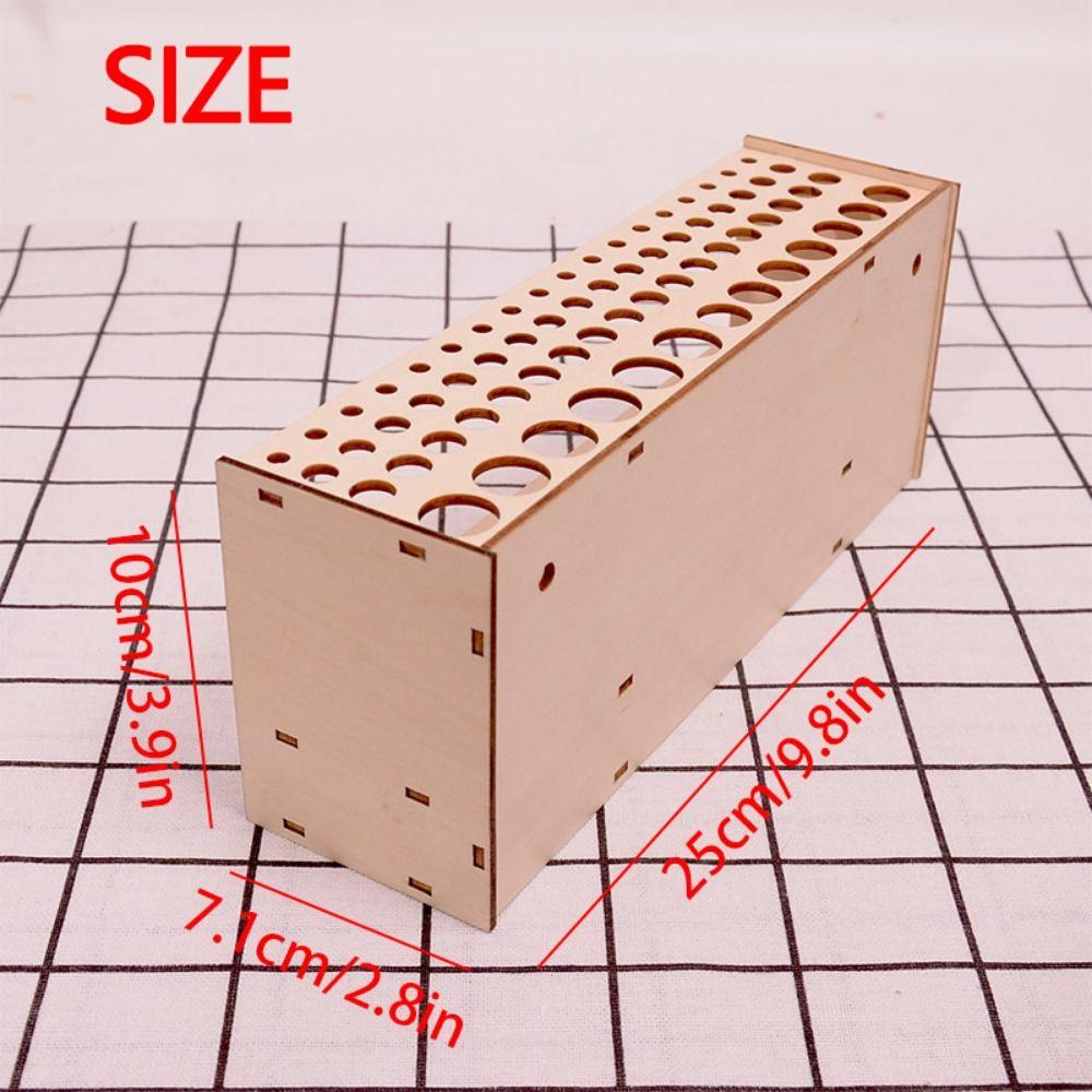 Подставка для акварельных кистей из дерева, 67 отверстий, органайзер для стола, держатель для кистей из натуральной краски, художественные принадлежности