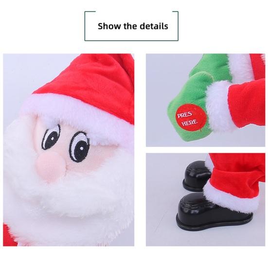 Счастливая Тверкающая Кукла Санта Клауса Забавная Танцующая Анимированная Рождественская Плюшевая Игрушка Электрическая Музыка Поющий Санта Клаус Рождественские Украшения