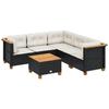 VidaXL Garden Lounge Set 6 Pcs with Cushions Black Braided Resin 3261827