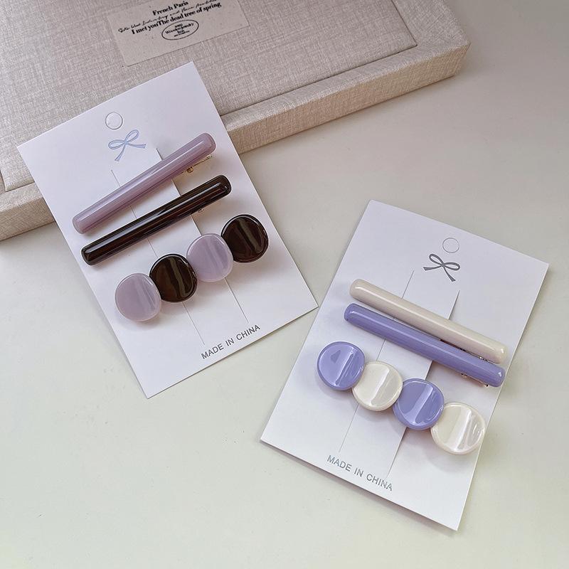 Инс Красочный Круглый Набор из Трех Предметов Заколка Мода Простой Темперамент Женская Челка Боковая Заколка Аксессуары для Волос