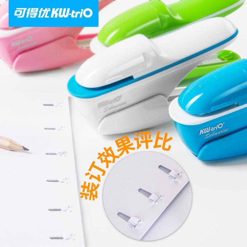 KW-Trio No Staple Stapler Portable Handheld Safe Paper Binder Labor-saving Mini Book Binding Machine for Student Office School