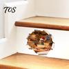 Bathroom Glass Window Stickers Christmas Mouse Wall Sticker, 3D Realistic Cute Illustrations Decal, Indoor Outdoor Winter Art Waterproof PVC