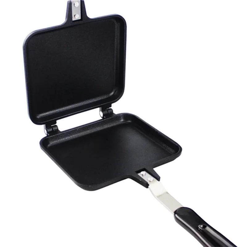 Double Sided Non Stick Sandwich Maker Frying Pan for Toast Bread Waffle Egg Breakfast Multi Functional Opening Closing Design