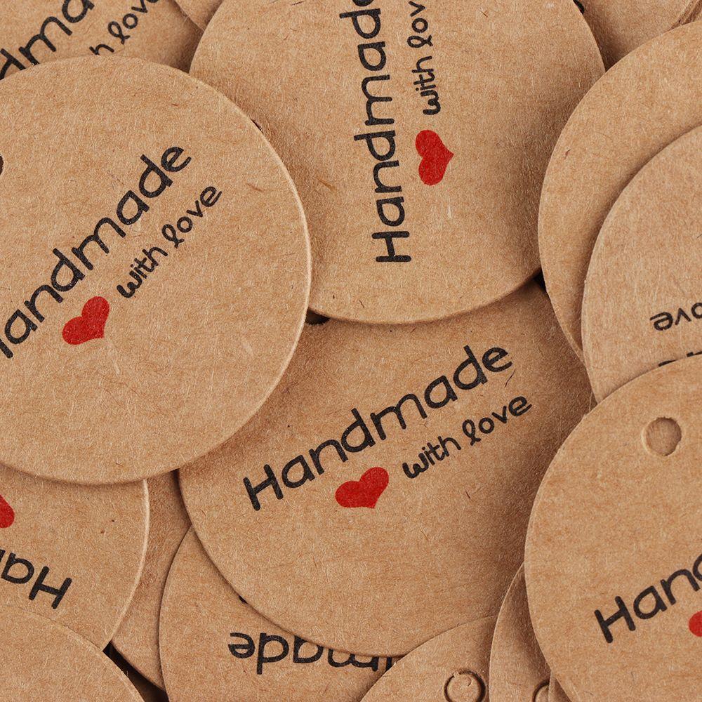 100PCS Party Handmade Kraft paper Price Label Red Heart Tag Cards Gift Tags