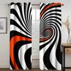 2 Panels Abstract Curtain Geometric Pattern Curtain Black White Red Plaid Curtain Bedroom Living Room Kitchen Window Curtain