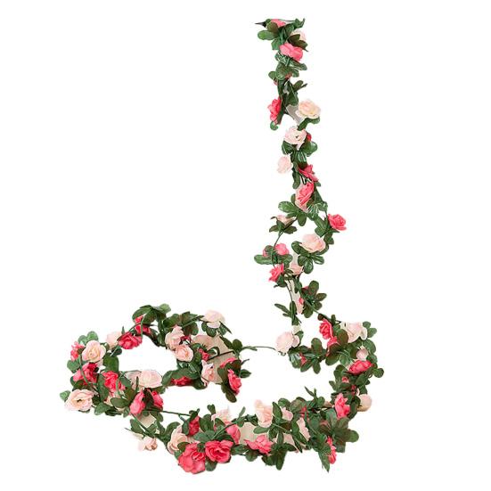 2.5M Artificial Flower Garland Realistic UV Resistant Faux Flower Rattan Vine Wedding Party Hanging Simulation Bloom