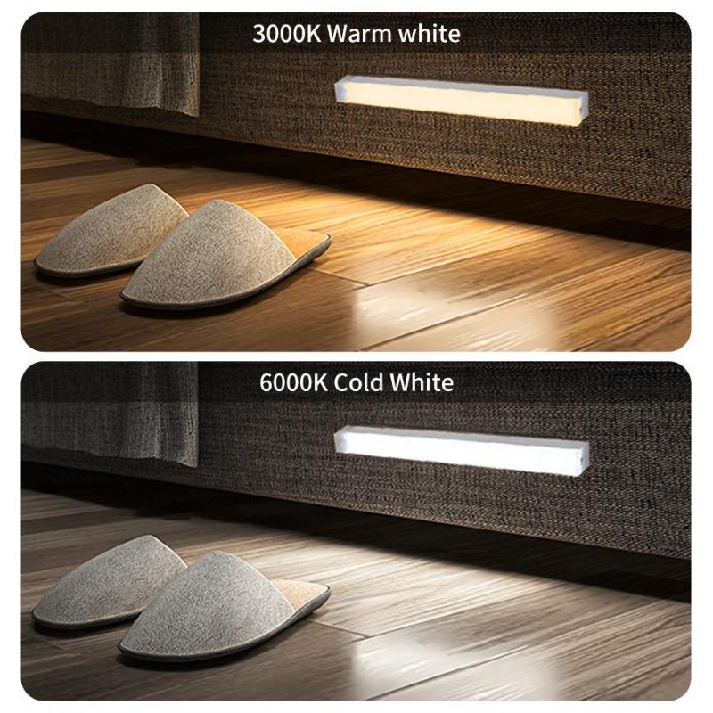 Датчик движения беспроводной перезаряжаемый светодиодный ночник для шкафа, гардеробной, лампа для кухни, лестницы, подсветка 10/20/30/50 см