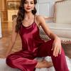 Ice Silk Pajamas Women's Thin Silk Sling Pajamas Suit Simulation Silk Temperament Sexy Home Wear