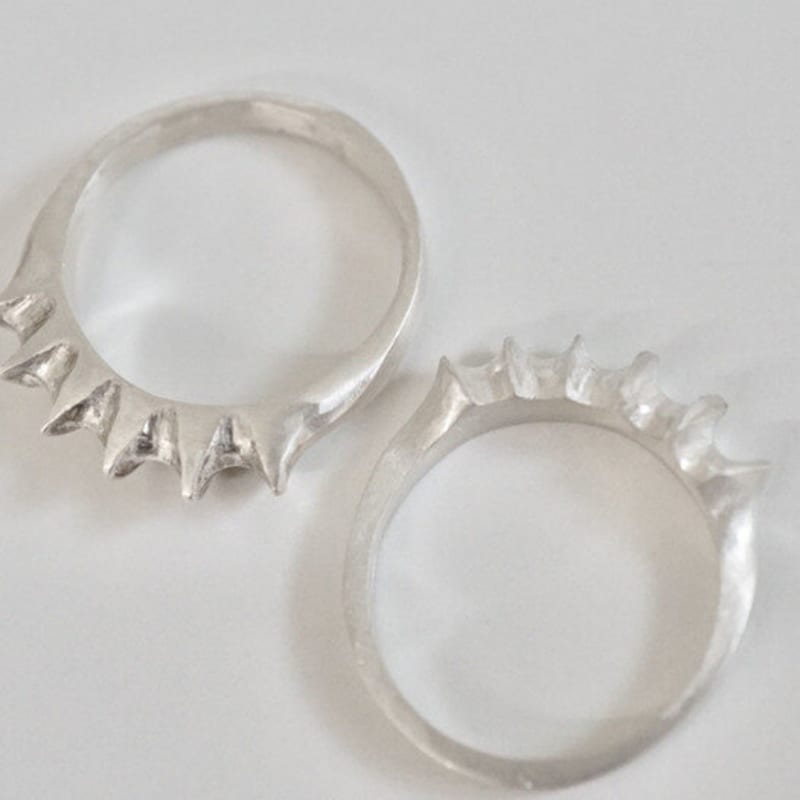 vacactsilver several pointed ring