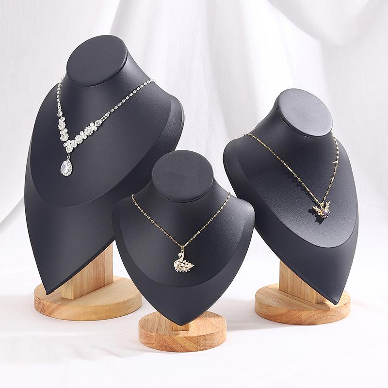 Высококлассная подставка-дисплей для ожерелий и кулонов в форме сердца из массива дерева, для демонстрации ювелирных изделий на витрине прилавка