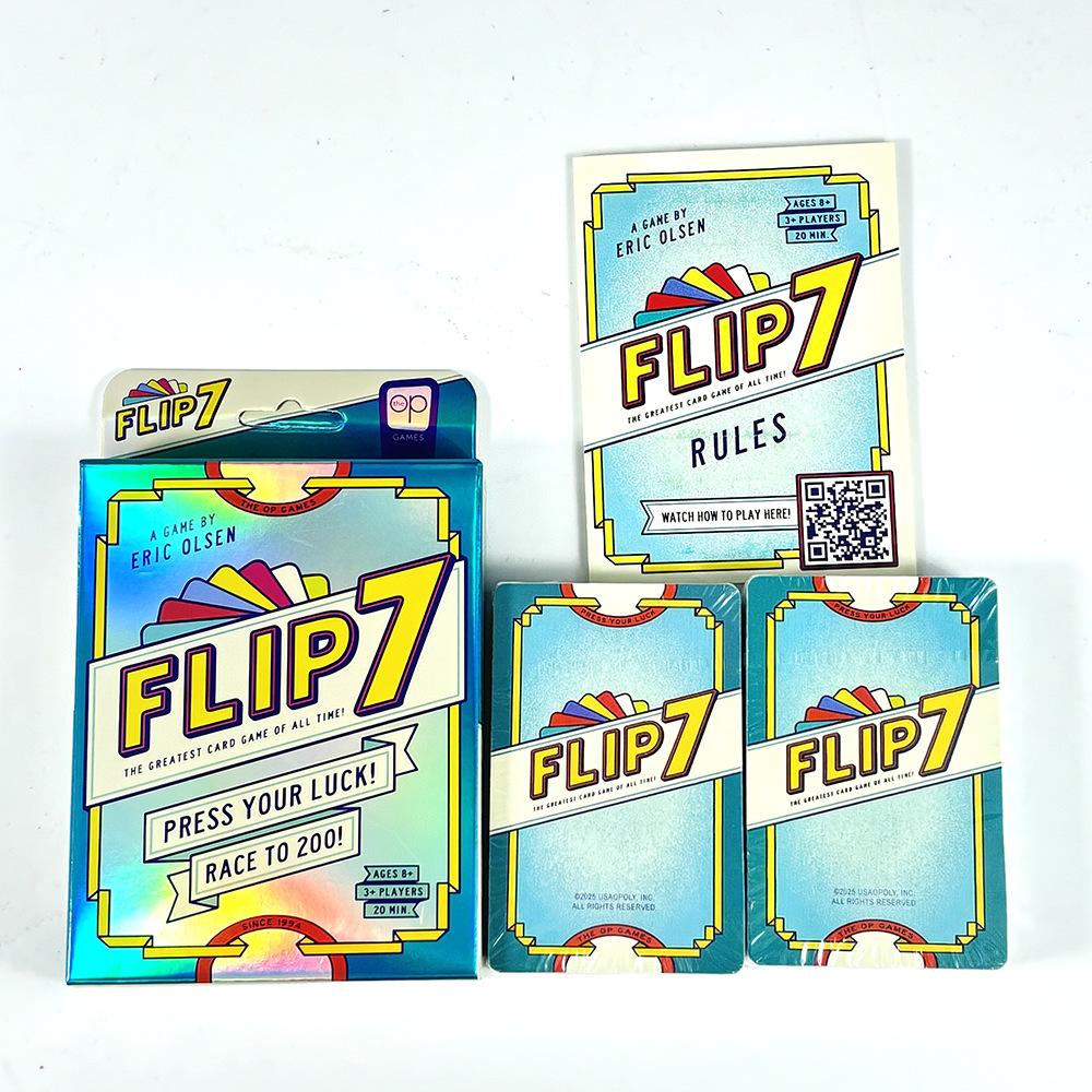 Flip 7 Настольные игры Вечеринка Карты Давление Удача Гонки Карты Вечеринка Отдых Родитель-ребенок Интерактивные Бумага