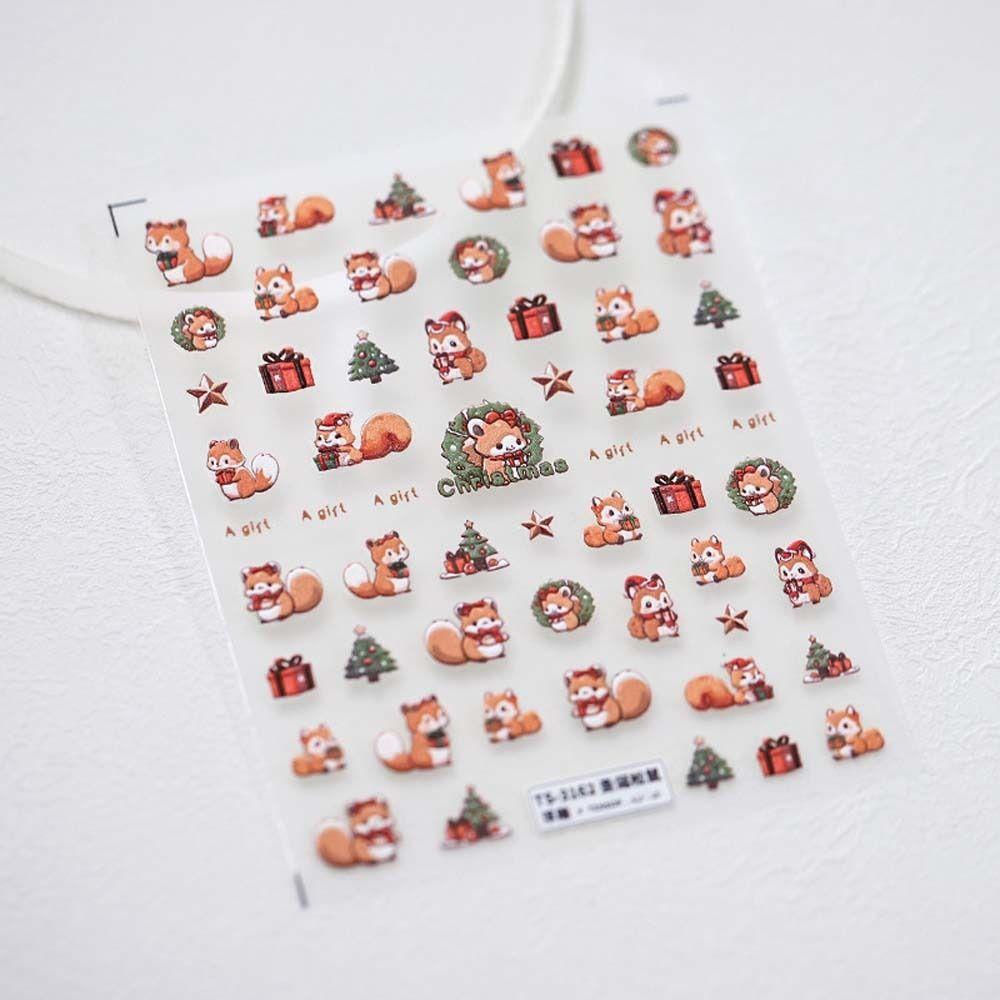 Nail Art Decoration Christmas Nail Stickers Nail Accessories Christmas Nail Decals Colorful   Lady