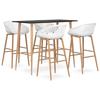 VidaXL 5-piece Bar Set Pub Furniture Bistro Table and Chairs Counter Set Bar Restaurant Furniture 3057463