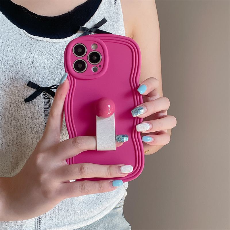Wave X Silicone Full-Cover Anti-Fall Apple 15ProMax Phone Case with Simple Ring for Summer Joy