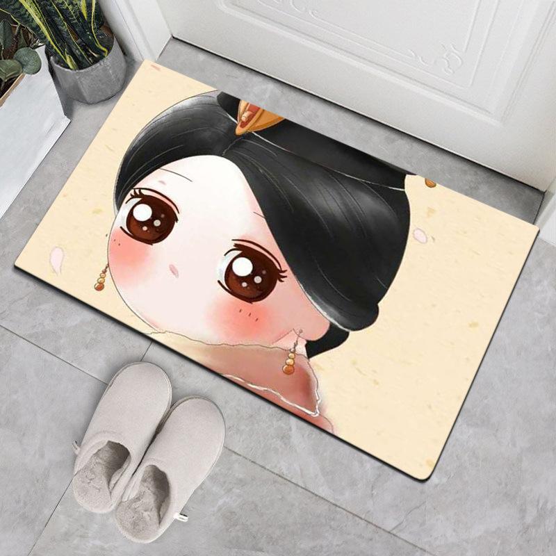 Коврик из войлока Crystal Felt, коврик для двери с изображением персонажей аниме, для кухни, ванной, спальни, нескользящий впитывающий коврик