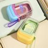 Cartoon Dopamine Soap Box Portable Transparent Travel Soap Dish Sealing Cover Locking Buckle Sealed Soap Rack Keep Soap Dry